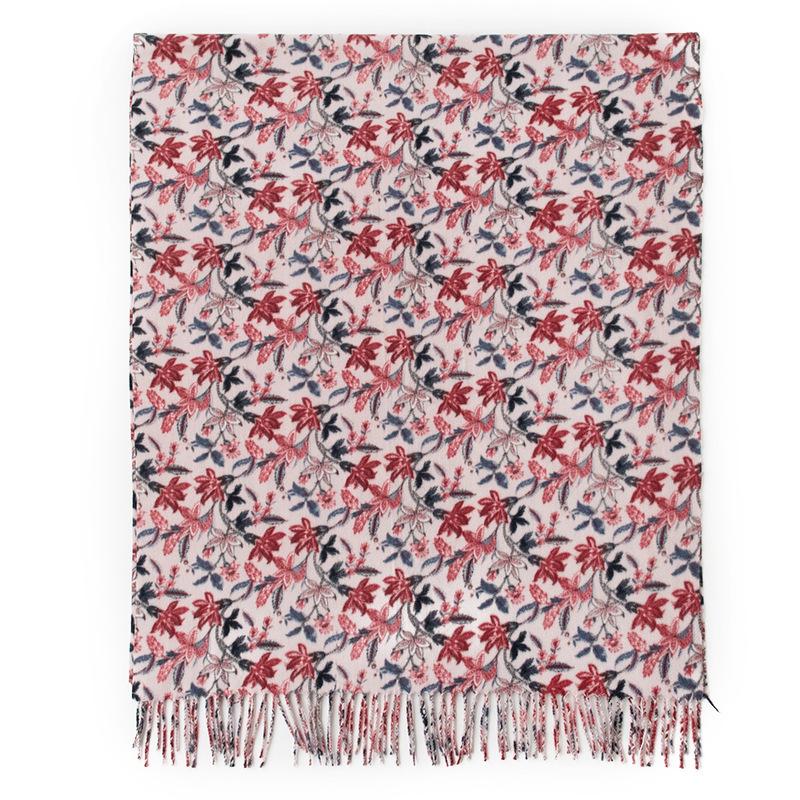 New Soft and Warm Imitation Cashmere Vine Printed Tassel Scarf High End Women's Scarf Shawl