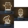 Cute Cartoon Tea Cup Bear 3d Night Light Acrylic Lamp Usb Powered Birthday Gift