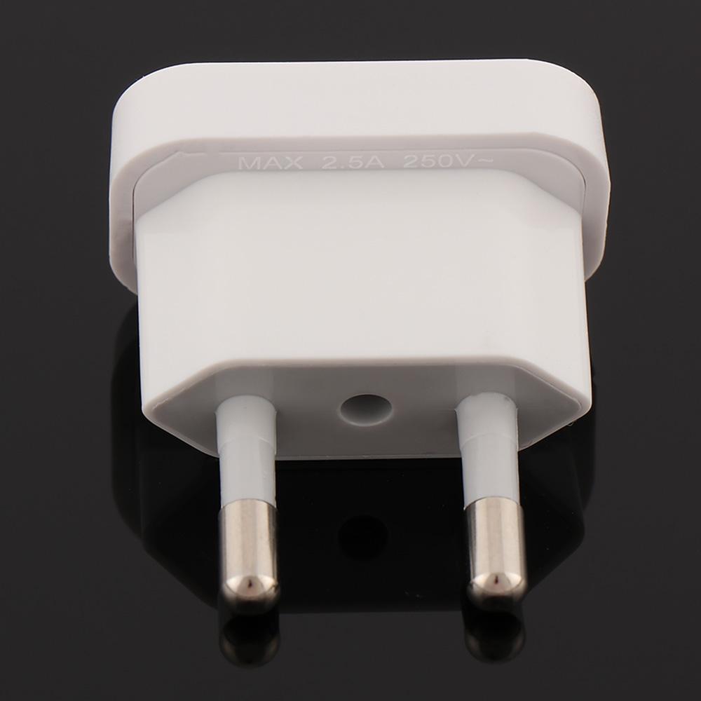 Travel 2.5A 4.8mm US To EU Plug Power Conversion Adapter Converter Europe Standard