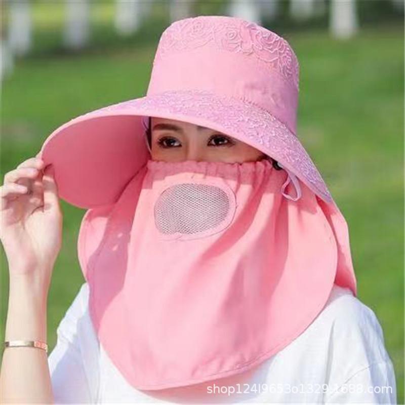 Summer Sun Hat Women's Dome Sun Hat Outdoor Big Eaves UV Protection Face Hat