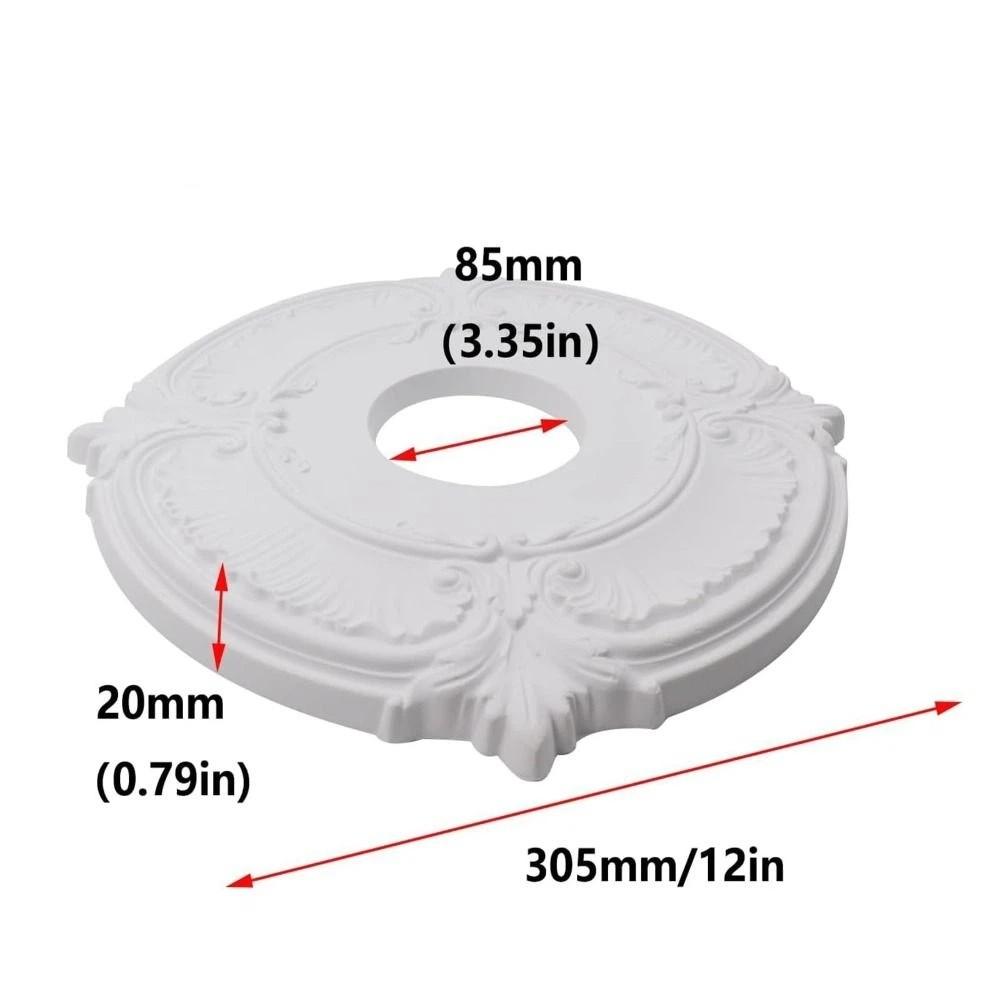 Round Shape Ceiling Medallions 12in Size Easy Installation PU Ceiling Medallion Elegant Trim Decorative Panel