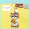Mofusand Drowsy Monday Extending Life Overtime Cat Keychain Plush