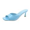Fashion 2025Womens Summer New Style Simple Solid Color Fashion Square Toe Sandals PU Leather Outdoor Casual Party Dress Women's Slippers
