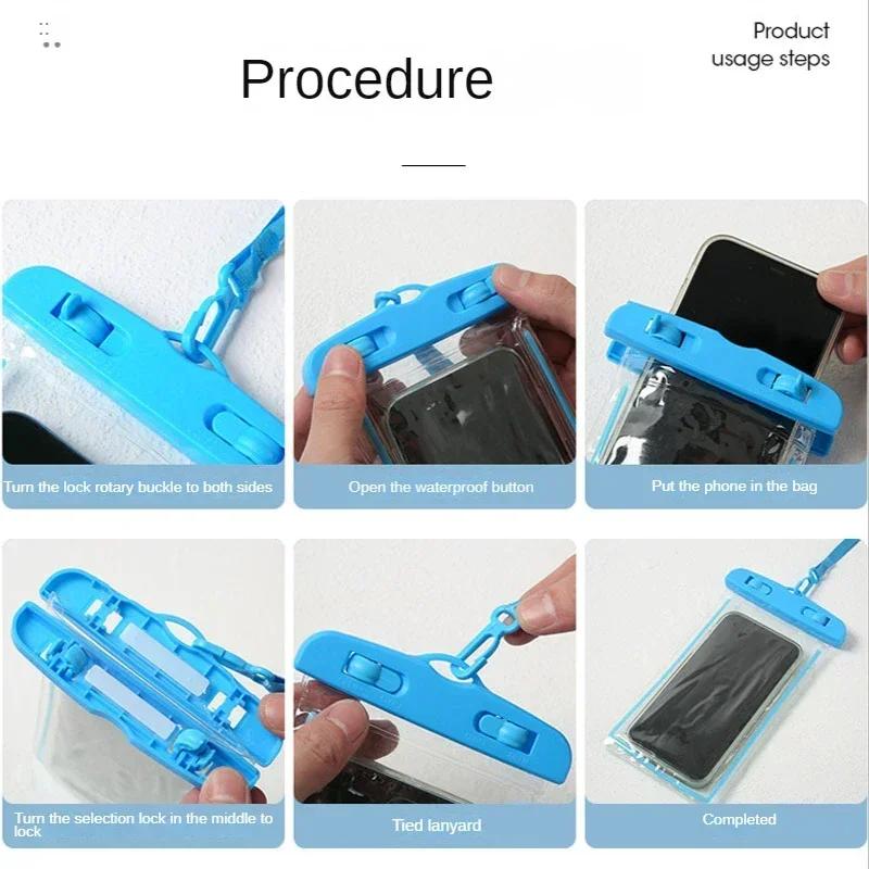 Waterproof Phone Pouch Drift Diving Swimming Bag Underwater Dry Bag Case Cover For Phone Water Sports Beach Pool Skiing 6.7 Inch