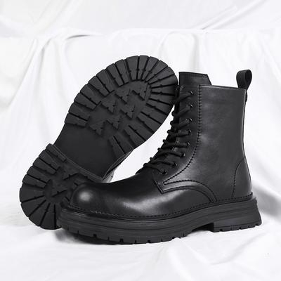 New Arrival Mens Motorcycle Boots Comfortable High Top Leather Shoes Fashion Simple Male Ankle Boots Classic Botas Walking Shoes