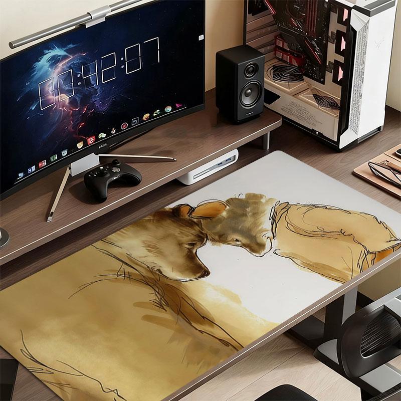 Ernest & Celestine Poster Mouse Pad, Large Gaming Desk Mat, Non-slip XXL Mousepad for Laptop & Tablet, Mini PC Playmat with Stitched Edges