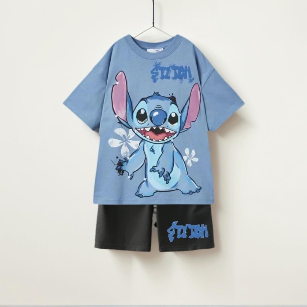 

Boys and Girls Sportswear Set, Embroidered Lion King, Mickey Mouse, Dumbo Printed Casual Shorts Set 100