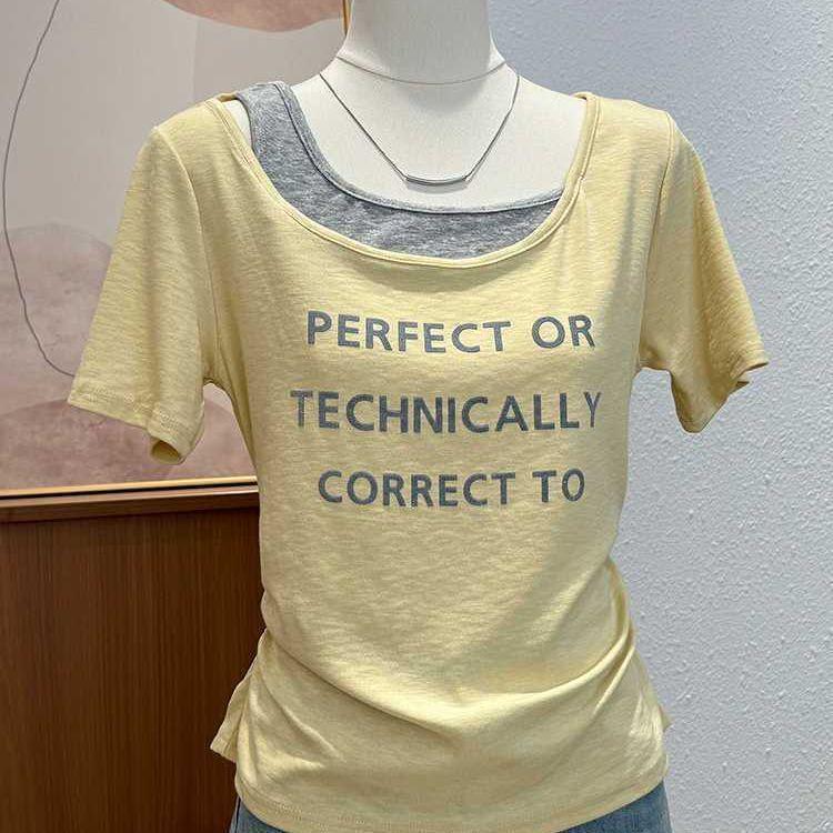

Women s Color Block One-Shoulder Slim-Fit Summer T-Shirt Large