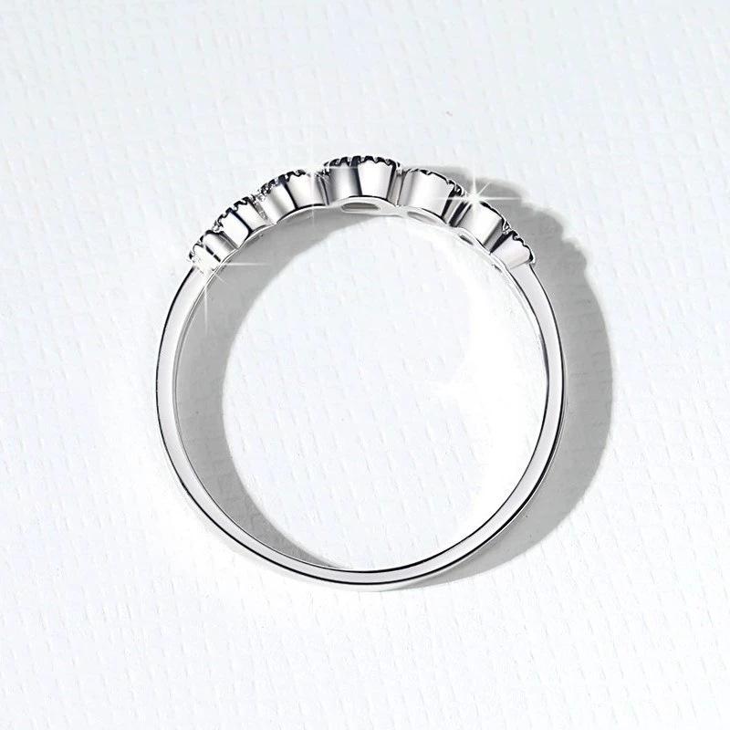 Simple women's ring, seven-star row ring, fashionable versatile tail ring, index finger ring, jewelry.