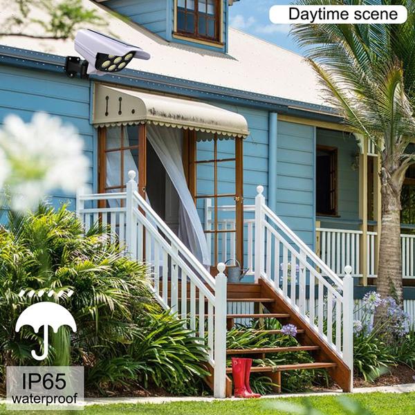 Solar Light Motion Sensor Security Dummy Camera Flood Light Wireless Outdoor IP65 Waterproof 77 LED Lamp 3 Mode Solar Wall Lamp