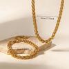 2Stainless steel twisted chain necklace set, suitable for gifting, vintage, high-end, niche, simple, elegant, casual, trendy, fashionable, versatile,