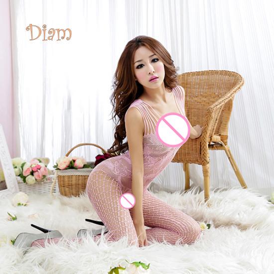 Dámské sexy krajkové noční prádlo s otevřeným rozkrokem síťovaná punčocha Bodyboll pyžamo