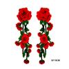 1 Paar rote Blumen-Stickapplikationen zum Basteln, Nähen, Blumen-Patch, Kleidungszubehör, Scrapbooking