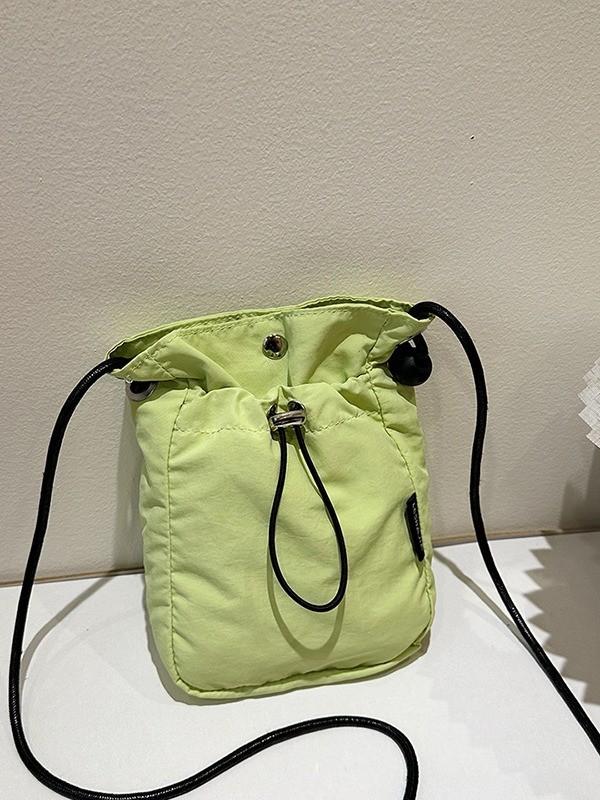 Minimalist Canvas Mini Phone Bag With Drawstring For Casual Travel And Daily Use