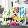 Custom Name Powerpuff Girls Adventure Flannel Blanket for Super Soft Cute Comfort Blanket for Travel Bedding Couch Sofa Blanket