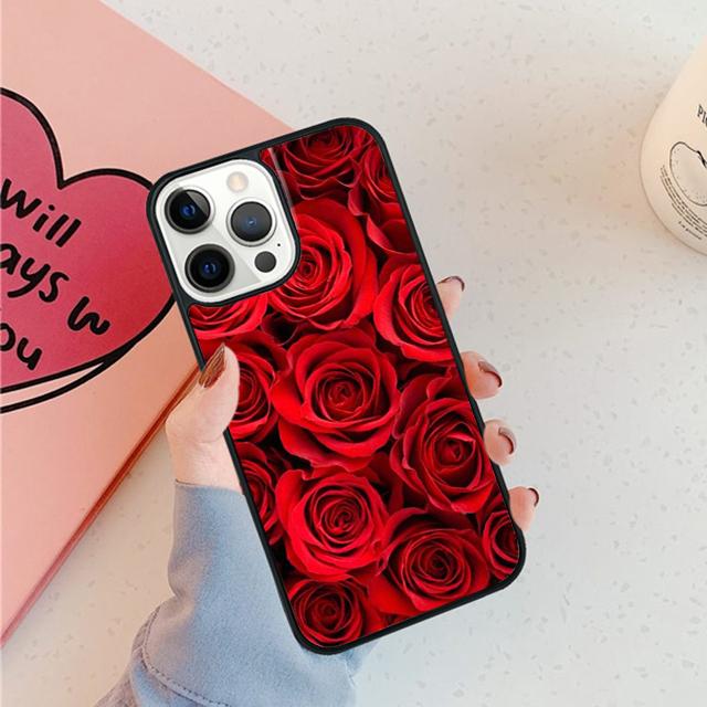 Red Rose Phone Case For iPhone 17 Air 15 16 11 12 13 14 Pro Max Cover For iPhone 17 Air Max Plus Coque Fundas Shell