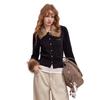 Women's Sweet Cool Knit Cardigan with Detachable Fur Collar