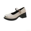 Sommer Retro Mary Janes mit niedrigem Absatz Damenschuhe Mode Schnalle Dicke Absätze Pumps Frau Runde Zehenpartie Partykleid Schuhe2024