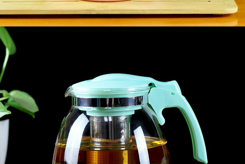Large Heat-Resistant Glass Teapot with Filter for Flower Tea