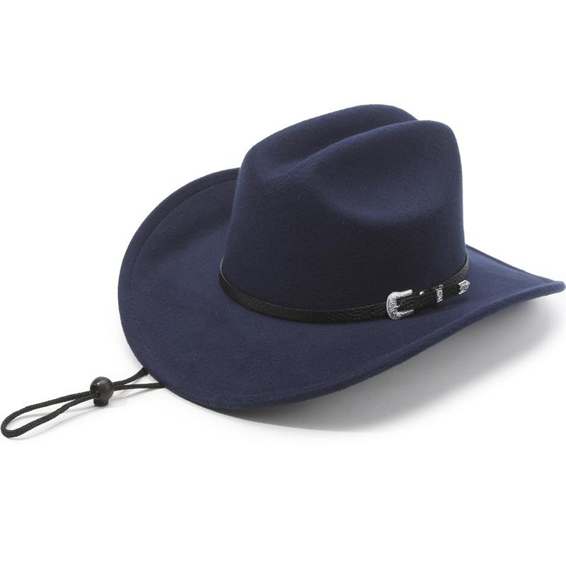 Vintage Western Cowboy Hat For Women Men's Gentleman Lady Jazz Cowgirl With Leather Wide Brim Cloche Church Sombrero Hombre Caps