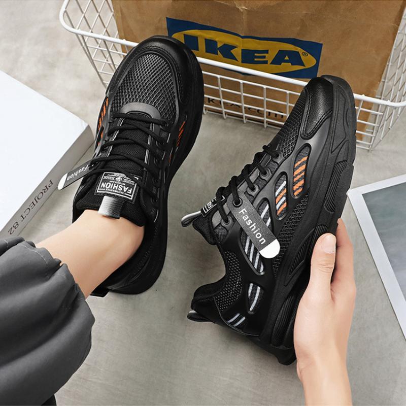 Men's Sneakers Mesh Men's Casual Shoes Thick Sole Outdoor Running Shoes Lace-up Breathable Male Shoes New Zapatillas De Hombre