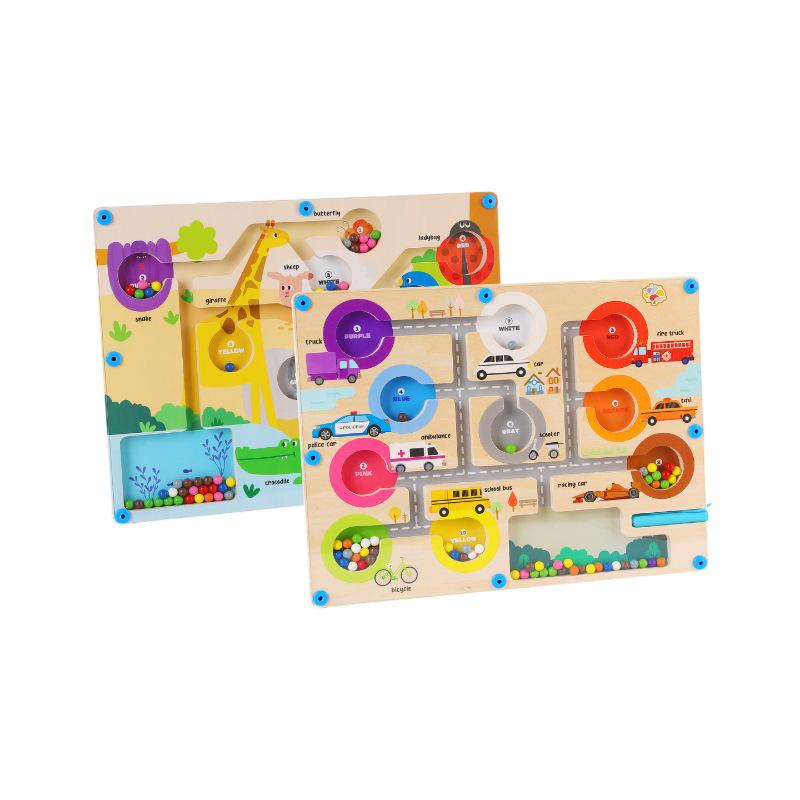 Wooden Marble Run Maze Toy for Early Childhood Education