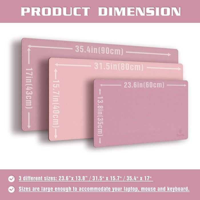 Sous-main - k knodel - fxk - cuir pu durable - résistant à l'eau - 60x35cm à 90x43cm