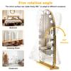 Arch Mirror Vanity with 17 LED Lights, Curved Table Top Makeup Mirror, Anti-Glare Protective Coating Rotatable Base 10x Magnifying Glass, Touch