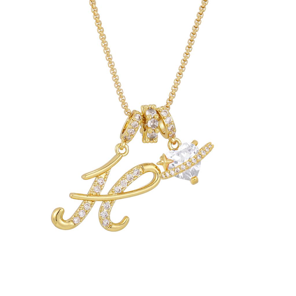 Cross-border necklace dopamine 26 English letter necklace girl light luxury niche high-end Amazon pendant jewelry
