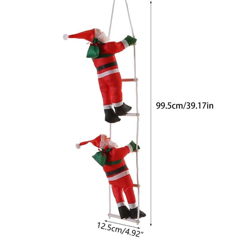 Christmas Holiday Decor Ladder Rope Climbing Santa Christmas Tree Ornament Creative Tree Hangings Long Lasting