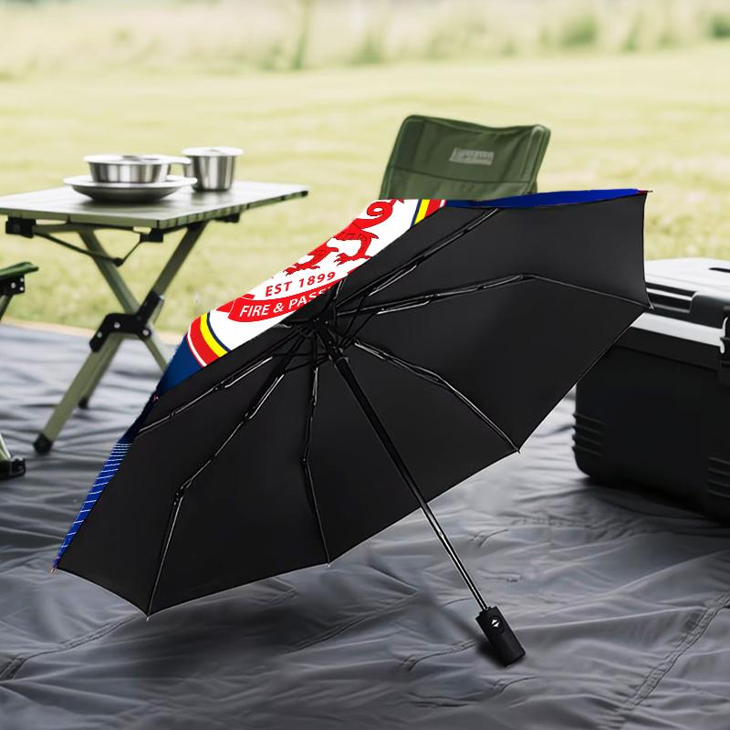 Football Club Cardiff Automatic Folding Umbrella - 8-Rib Travel Umbrella with Auto Open/Close & Portable Gifts for Holidays or Birthdays