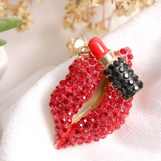 Rhinestone Lip Keychain Pendant Diamond Lip & Lipstick Bag Charm Sparkling Lip Pendant for Women Girls