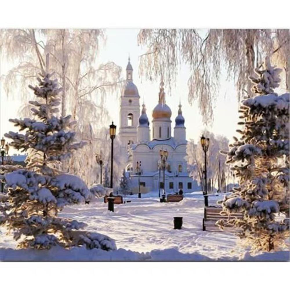 

Landscape DIY5D Diamond Painting Full Circle Mosaic Embroidery Rhinestone Home Decoration Nordic Style Crystal Diamond 1