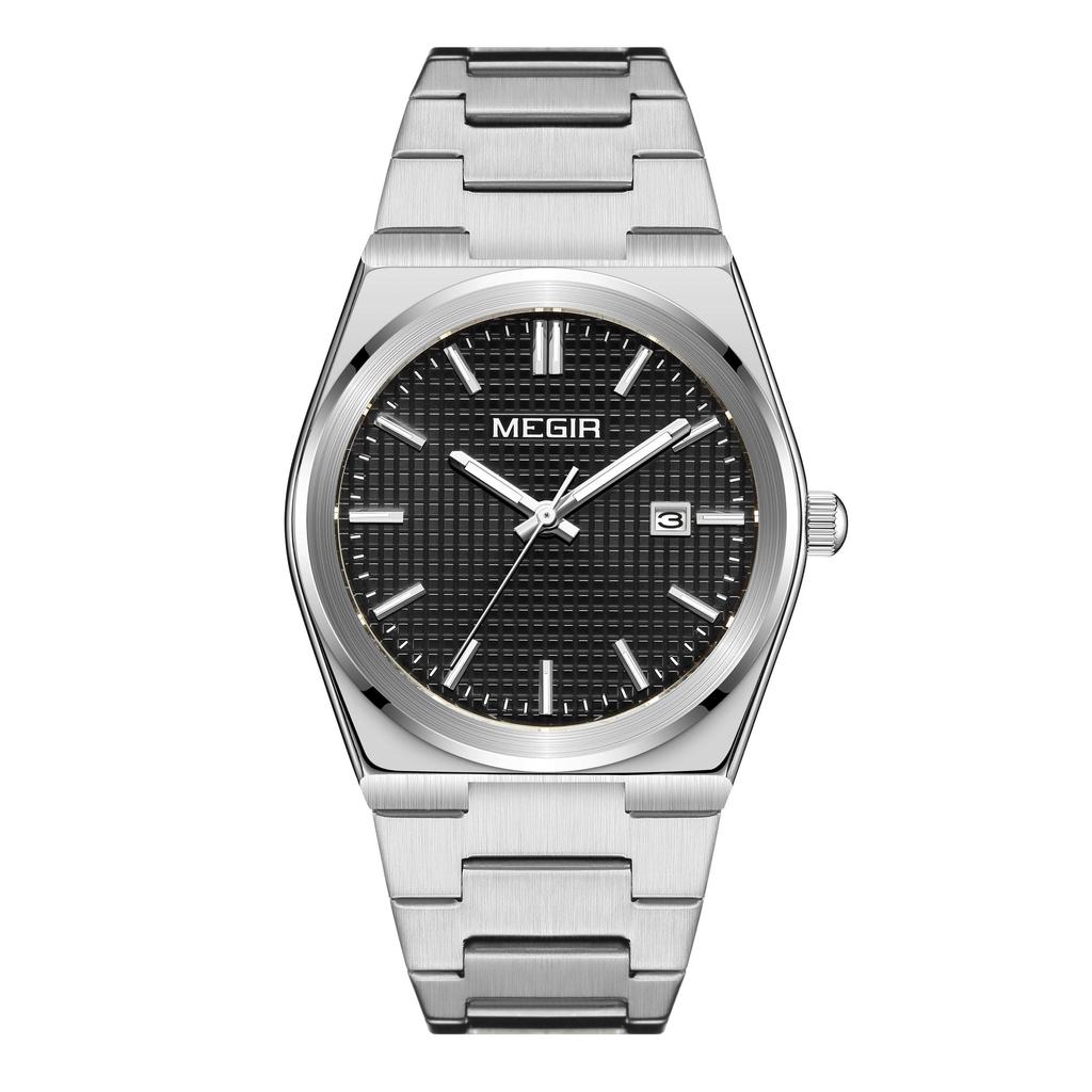Megir Luxus Business Uhren für Herren Edelstahlarmband Wasserdicht Leuchtend Kalender Herren Quarz Armbanduhr Uhr Reloj Hombre 1086