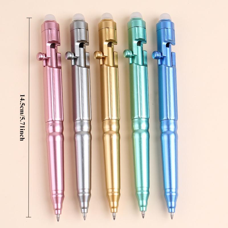 6pcs Creative Erasable Ballpoint Pens with Erasable Tip, Neutral Pen, Mo Yi Crystal Blue 0.5mm Ballpoint Pen, School Stationery