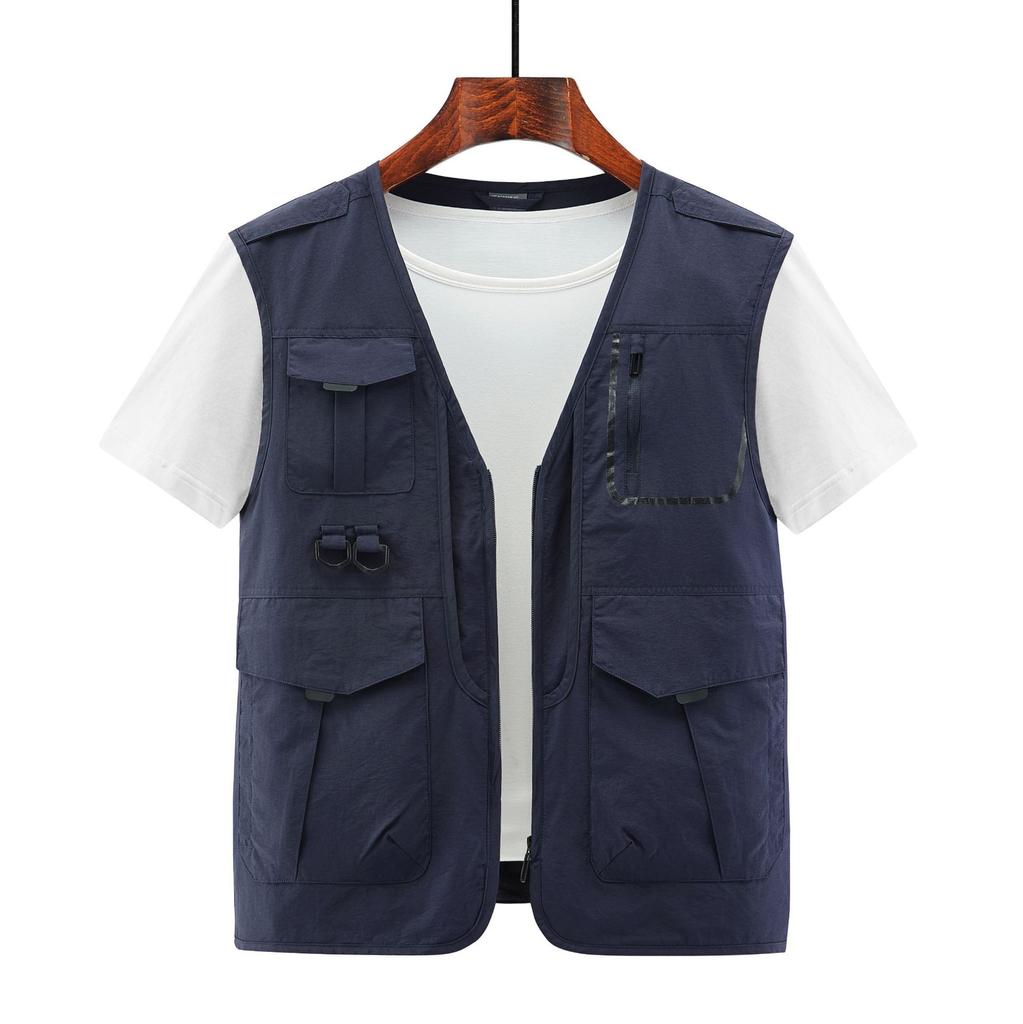Autumn Men's Thin Sports Multi-bag Leisure Quick-drying Loose Vest Mountaineering Equipment Outdoor Vest