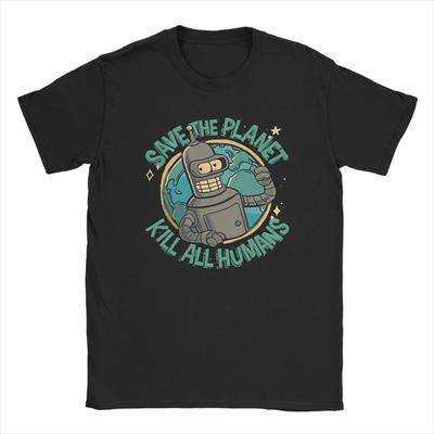 Zachraňte planetu Zabijte všechny lidi Futurama Merch Pánská Dámská Trička Letní Tričko Grafické Potištěné Tričko Oblečení