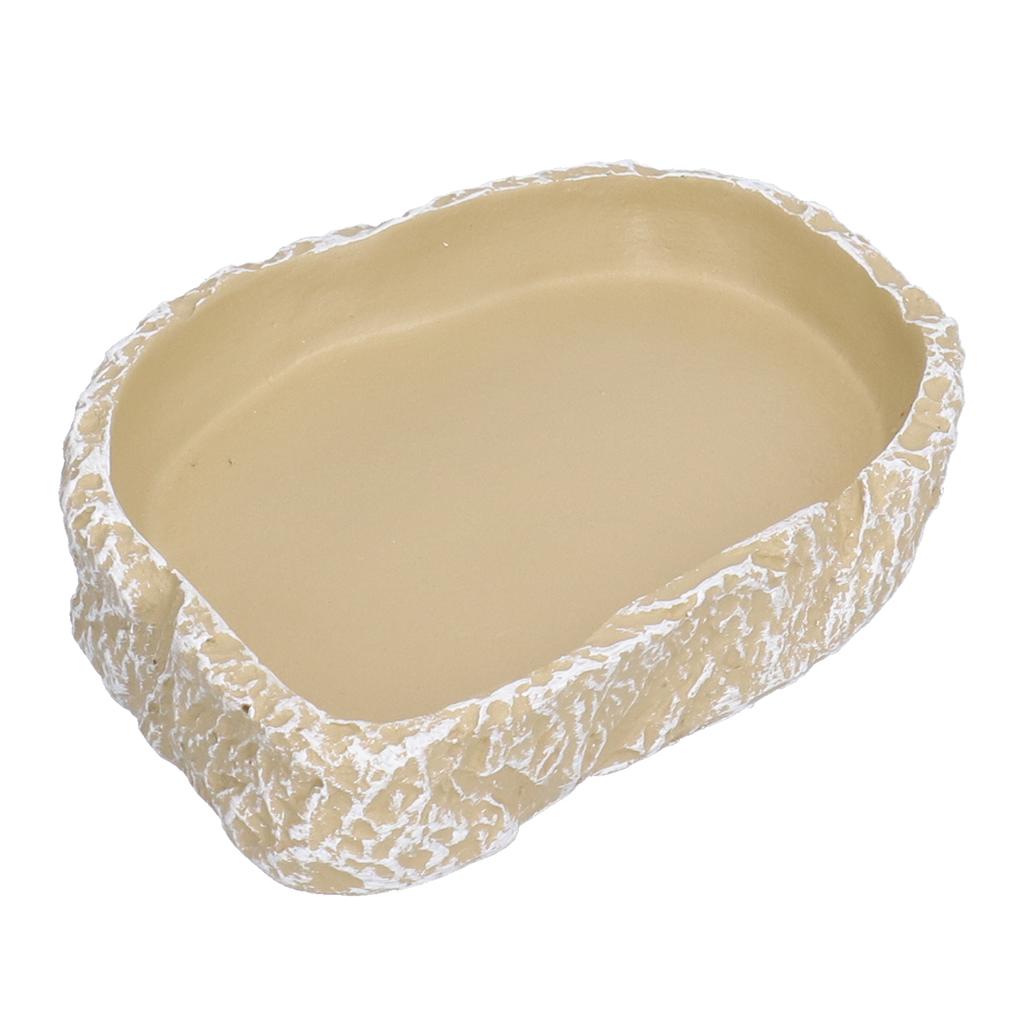 Reptile Food Water Bowl Resin Pets Feeding Plate Dish for Aquarium Tortoises Turtles Lizards Yellow