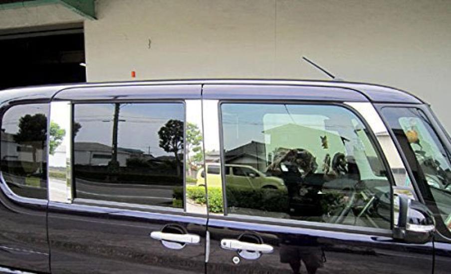 BRIGHTZ Finish Stainless Steel Pillar Panels for Tanto Custom Visor Set Fits and 610 Tanto Customs Ultra-Mirror LA600S/LA610S (No Required) - 12-Piece