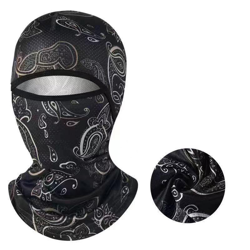 Summer Cool Balaclava Ice Silk Cycling Full Face Cap Sun Anti-Uv Protection Sports Face Cover Headwear Bike Motorcycle Men'S Hat