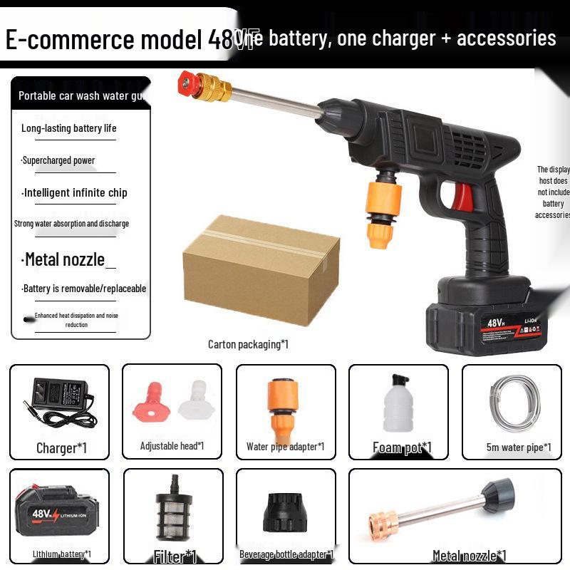 Cordless High-Pressure Rechargeable Car Wash Gun