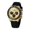 OLEVS Fashionable Men's Watch Business Date Popular Fashion Waterproof Japan Quartz Gold Silica Gel Belt Stopwatch Analog Chronograph Sports