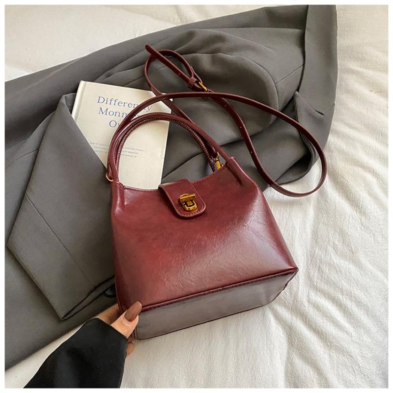 Простая ретро маленькая сумка женская осенняя новая модная ручная сумка популярная плечевая сумка-мессенджер сумка-ведро