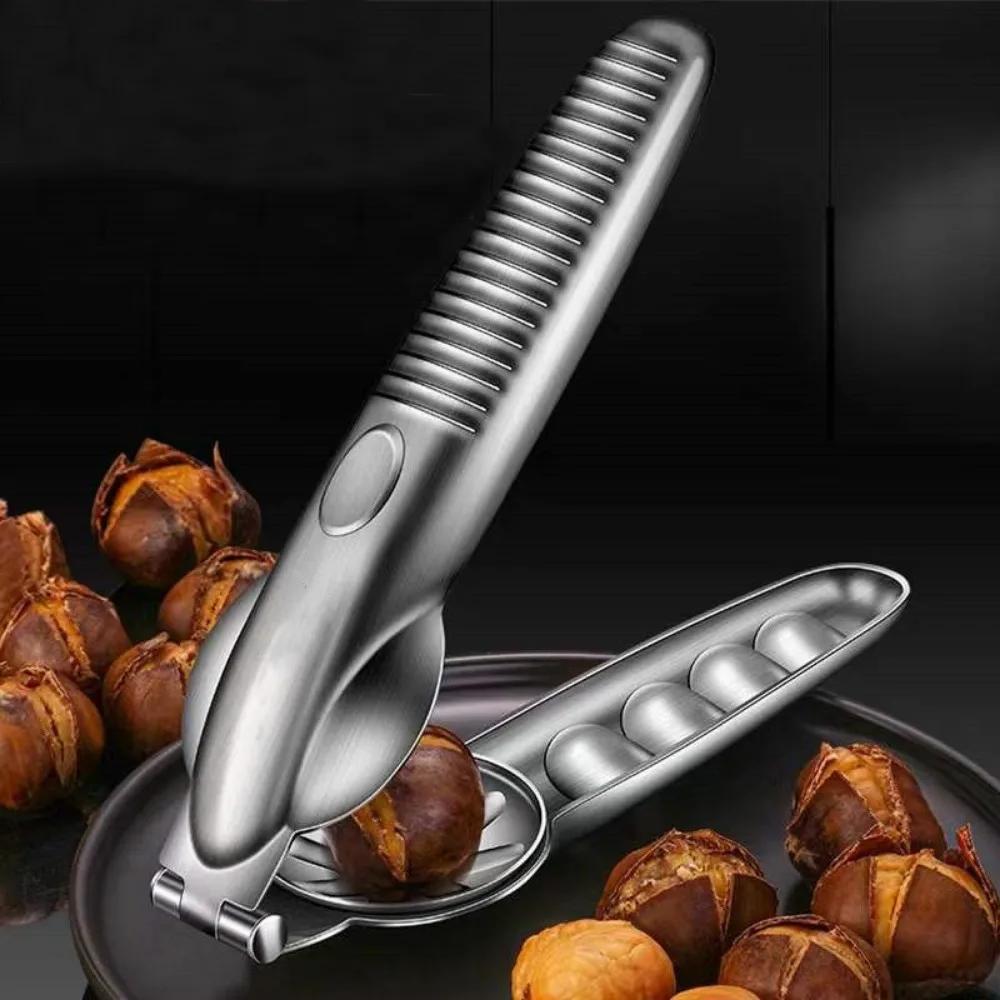 Otvírák na louskáčky s kaštanovou sponou Rychloupínací škrabka na ořechy Louskáček na louskáčky vlašských ořechů Nerezové příslušenství Kuchyňské nářadí