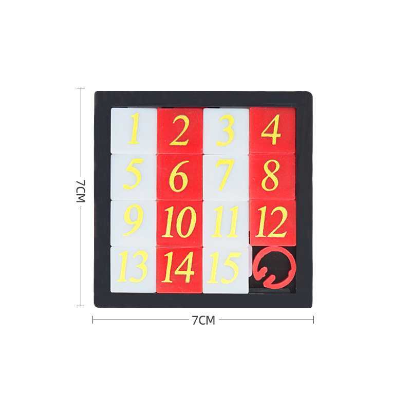 Fünfzehn Zahlen Schiebespiel 1-15 Denksport IQ Lernspielzeug für Kinder Jugendliche und Erwachsene Lustige Lerngeschenke Gastgeschenke