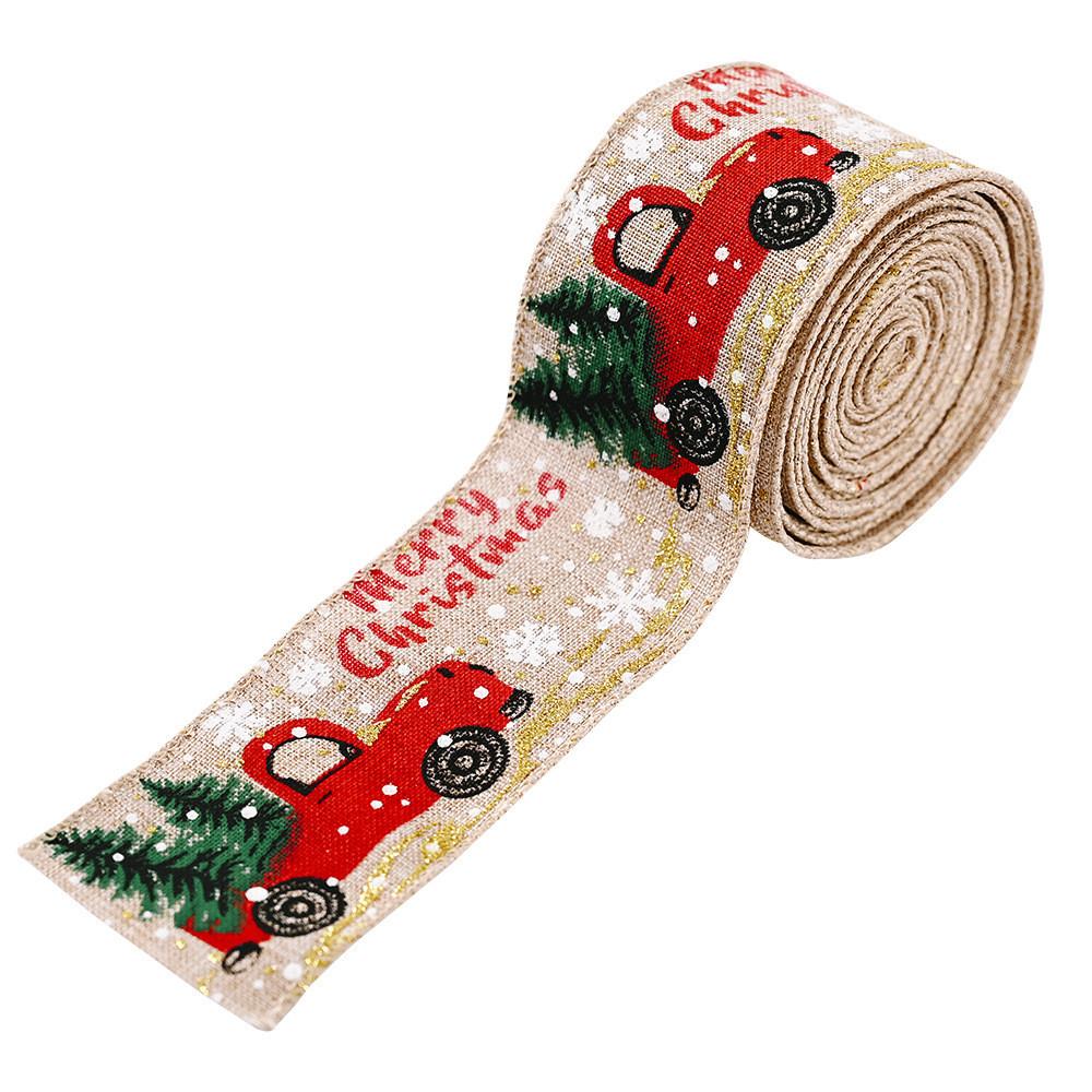 Christmas Car Fashionable Decoration Ribbon Set In Cozy Gray And Bright Red For Celebrations