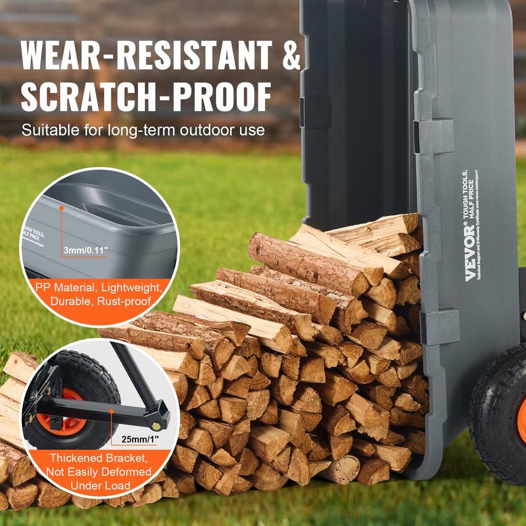 Poly Garden Dump Cart Heavy-duty Yard Carts and Wagons 4 cu.ft 600 lbs