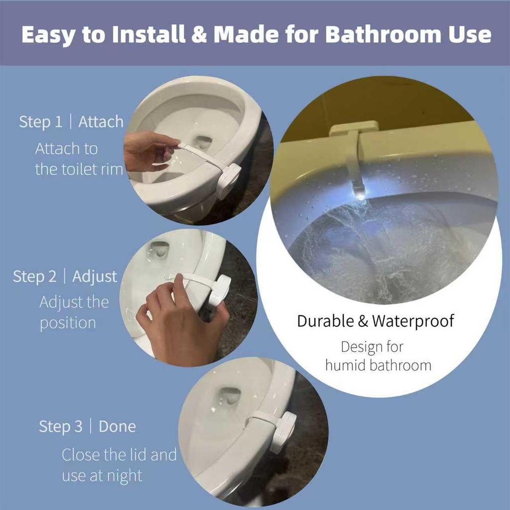 Luz Nocturna Chunace para Inodoro 16 Movimientos Taza de Inodoro Única e Idea de Regalo de Cumpleaños para Adolescentes Diversión Relleno de Calcetín de Navidad Luz, Colores, Sensor, Luz, Divertida,