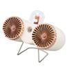 USB Desk Fan Dual Blade Bear Design 3 Speeds Strong Wind USB Charging Night Light Table Fan for