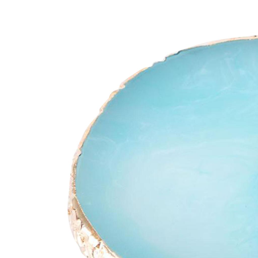 Nail Art Palette Gold Hem Trim Agate Texture Resin Nail Art Color Mixing Display Board for Nail Salon Blue